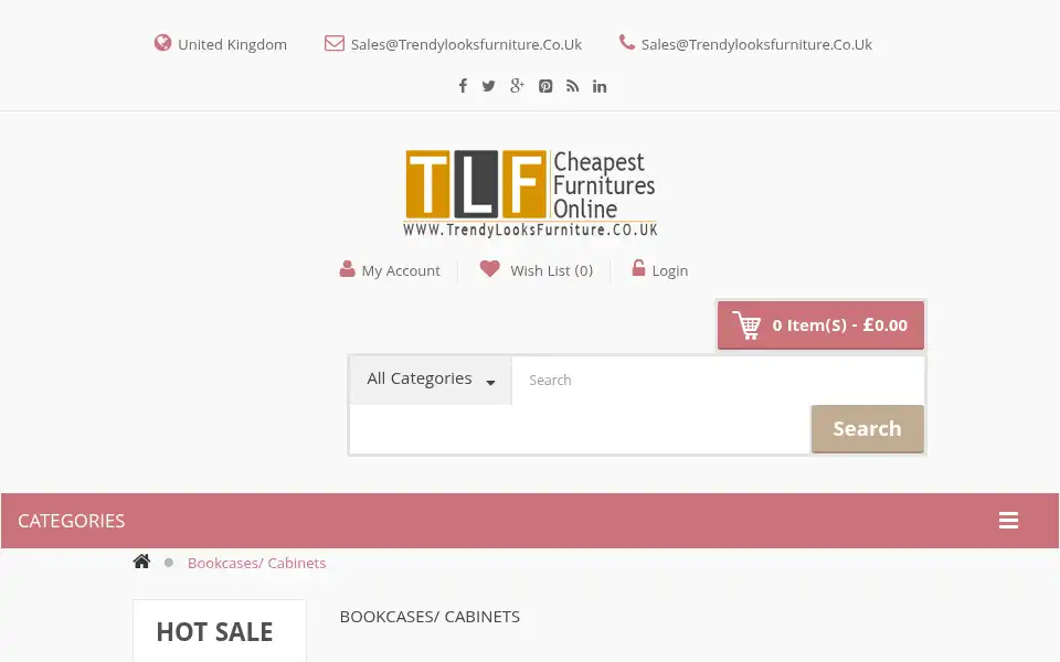 Screenshot of trendylooksfurniture.co.uk