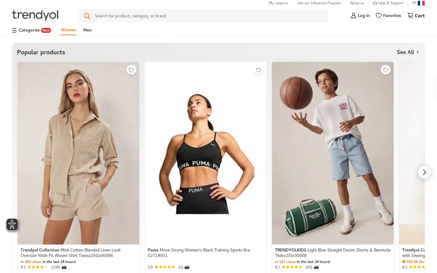 Screenshot of trendyol.com