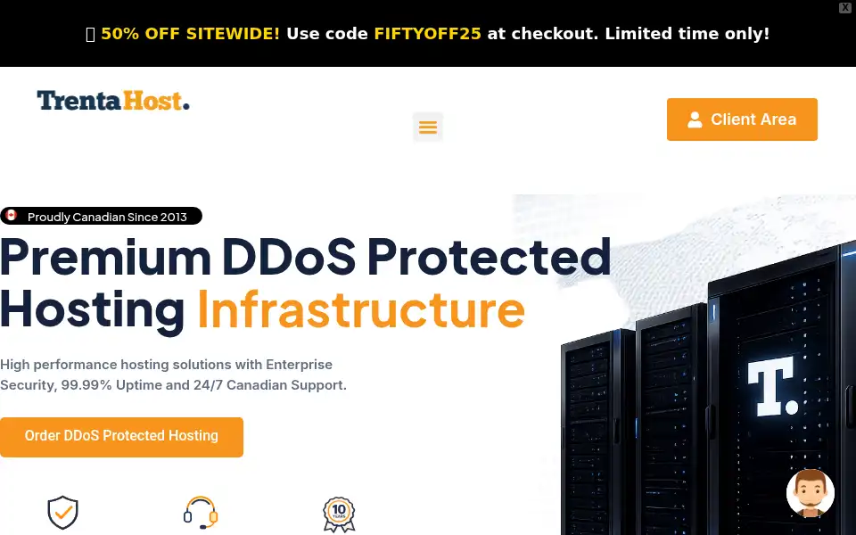 Screenshot of trentahost.com