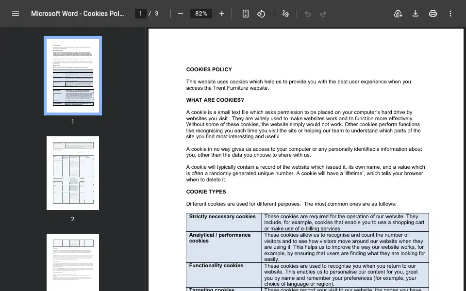 Screenshot of trentfurniture.co.uk