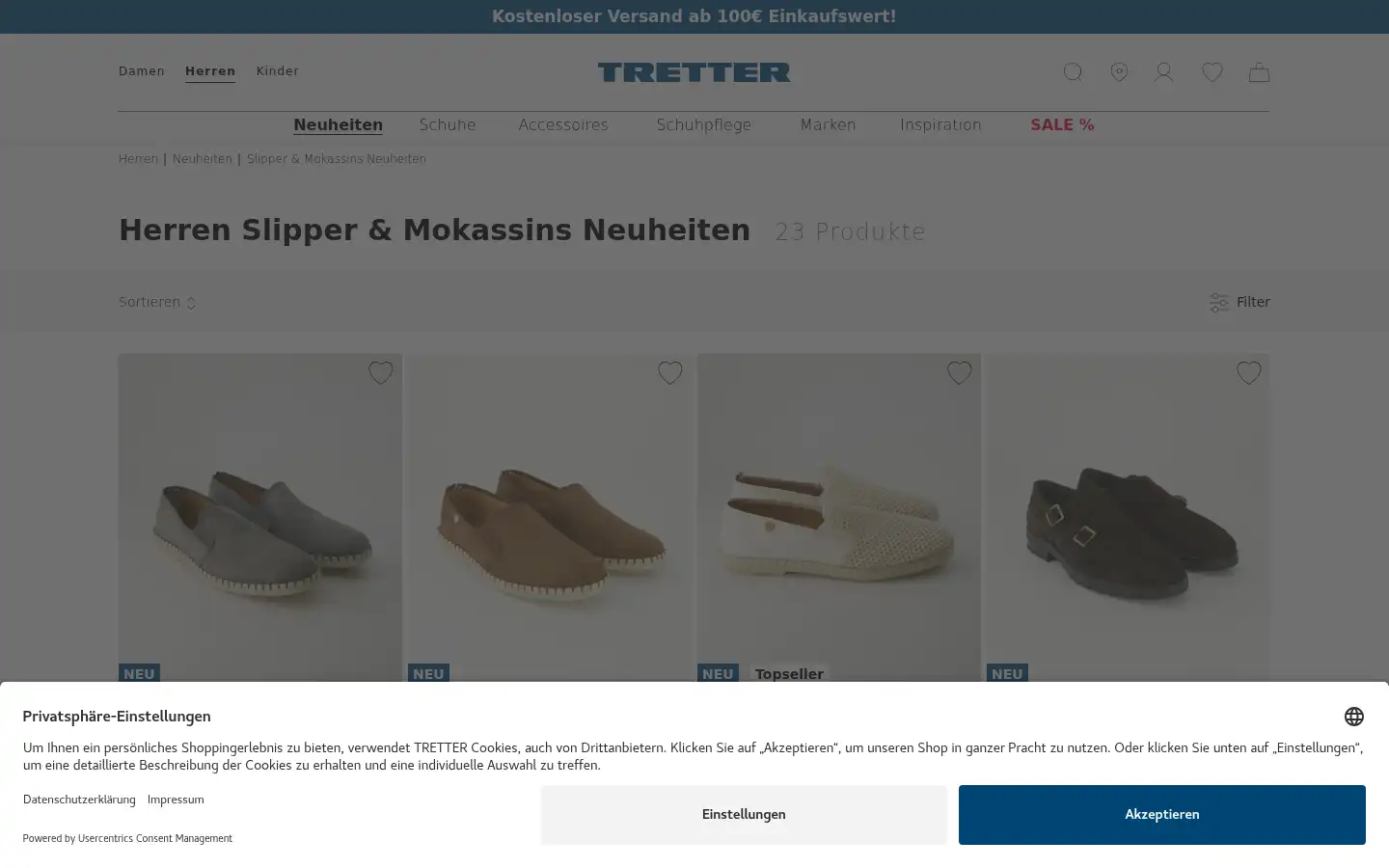 Screenshot of tretter.com