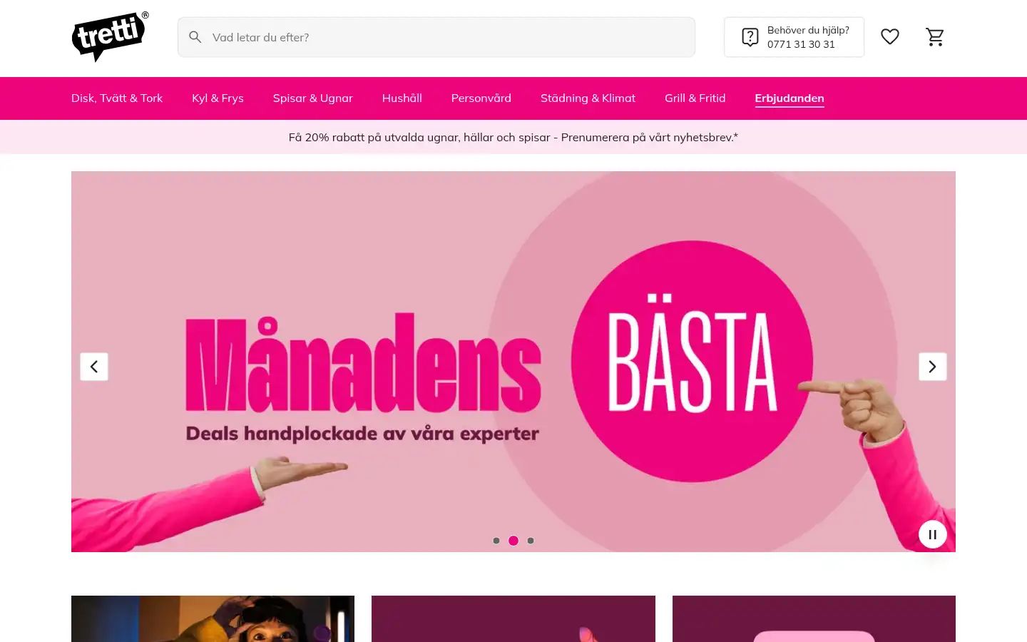 Screenshot of tretti.se