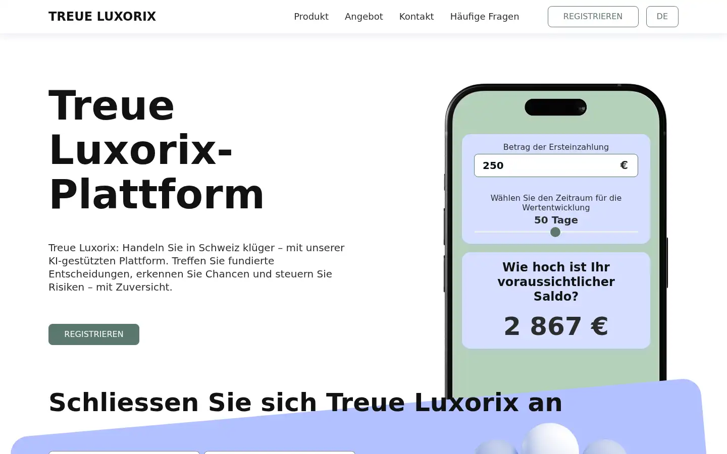 Screenshot of treue-luxorix.com