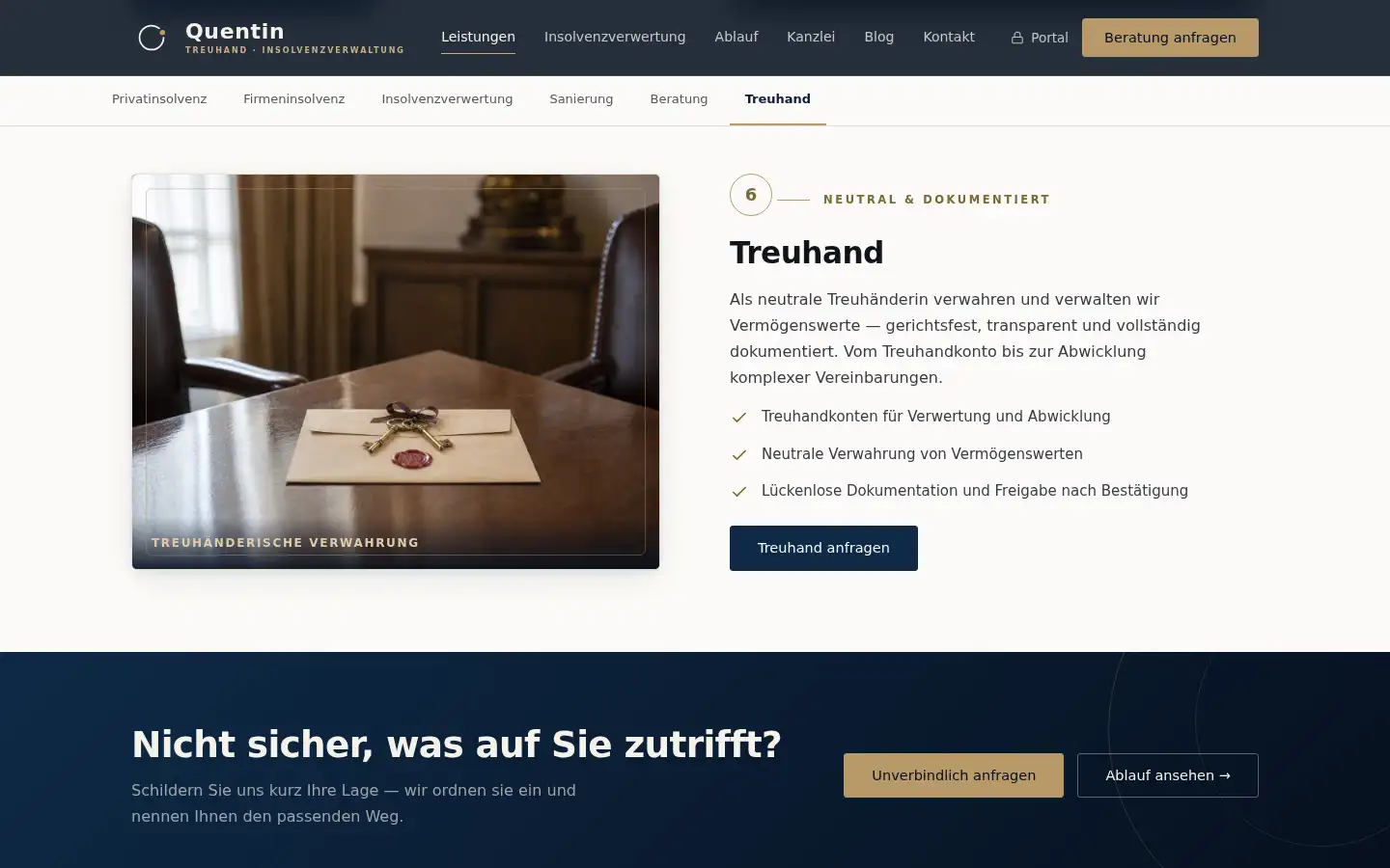 Screenshot of treuhand-gmbh.com