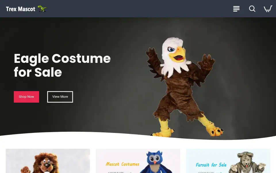 Screenshot of trexmascot.com