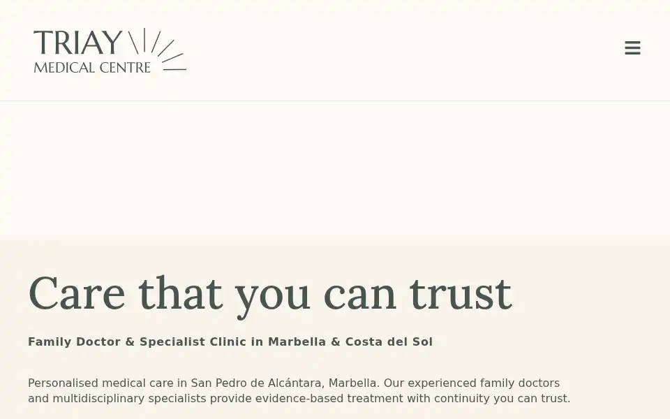 Screenshot of triaymedicalcentre.com