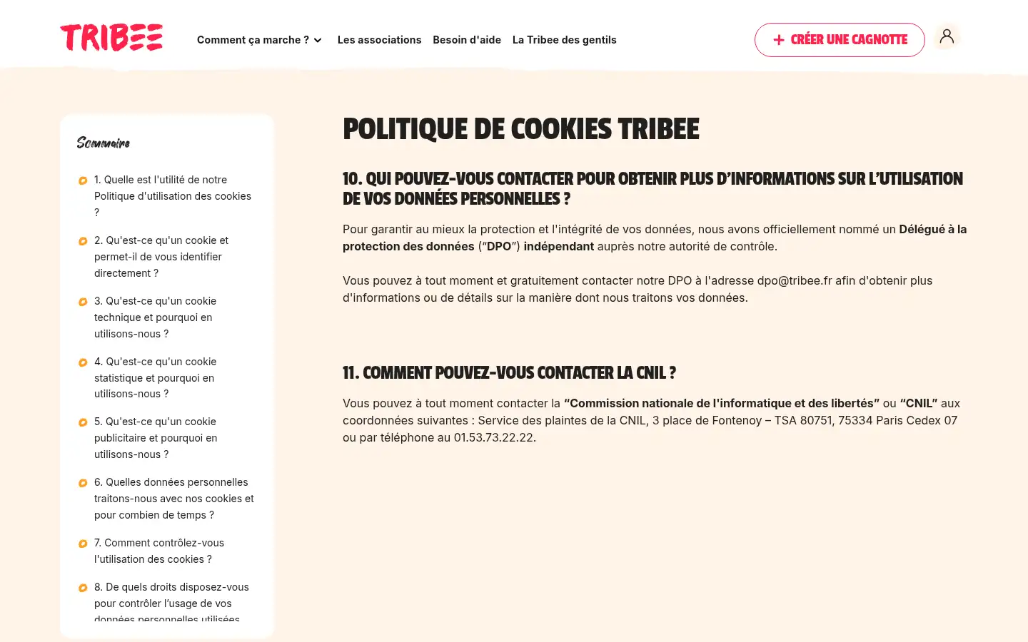 Screenshot of tribee.fr