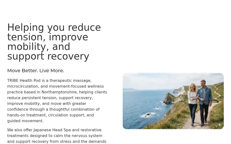 Screenshot of tribehealthpod.com