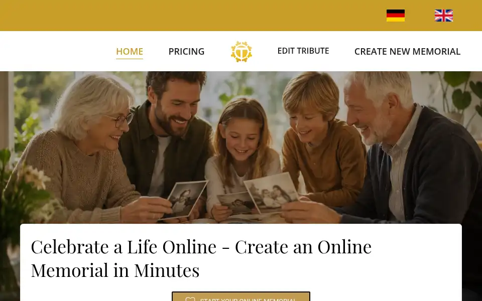 Screenshot of tributize.com