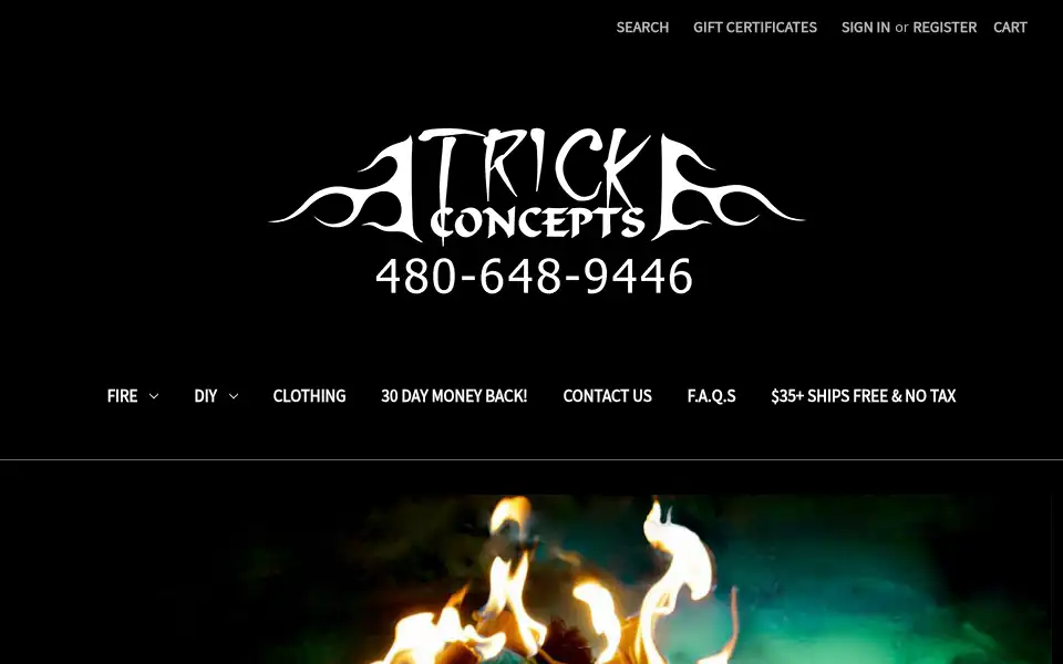 Screenshot of trickconcepts.com