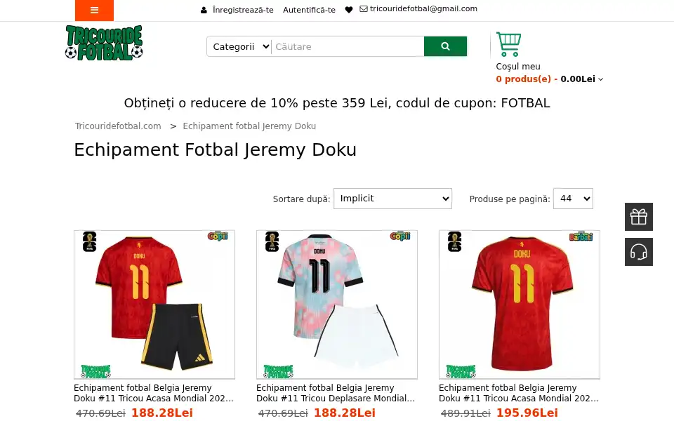 Screenshot of tricouridefotbal.com