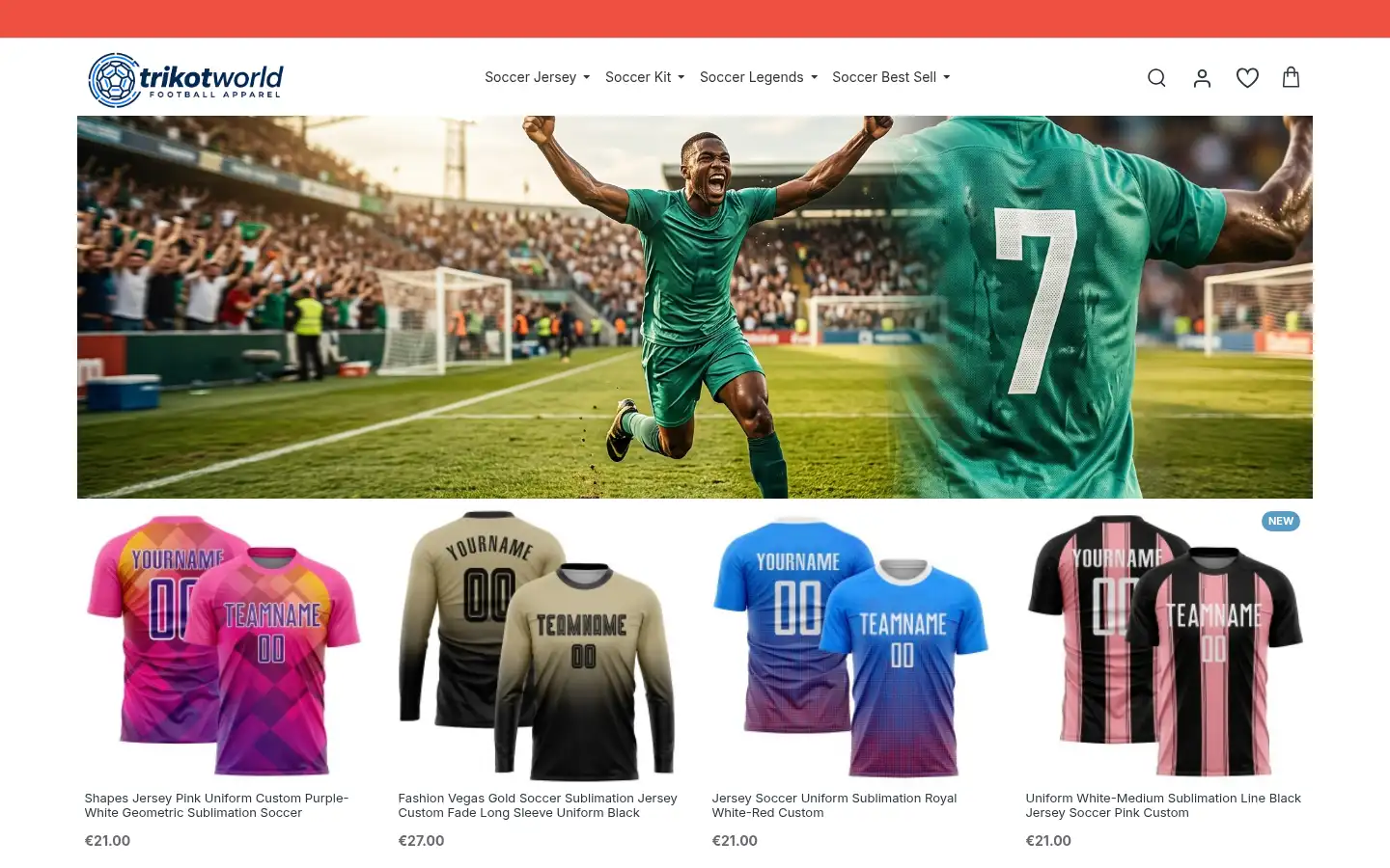 Screenshot of trikotworld.com