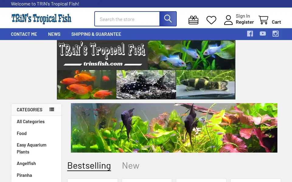 Screenshot of trinsfish.com