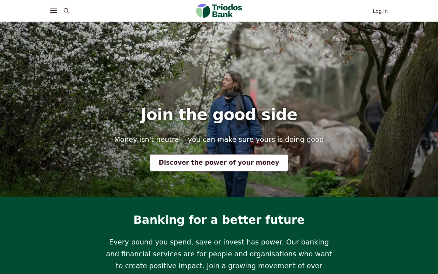 Screenshot of triodos.co.uk