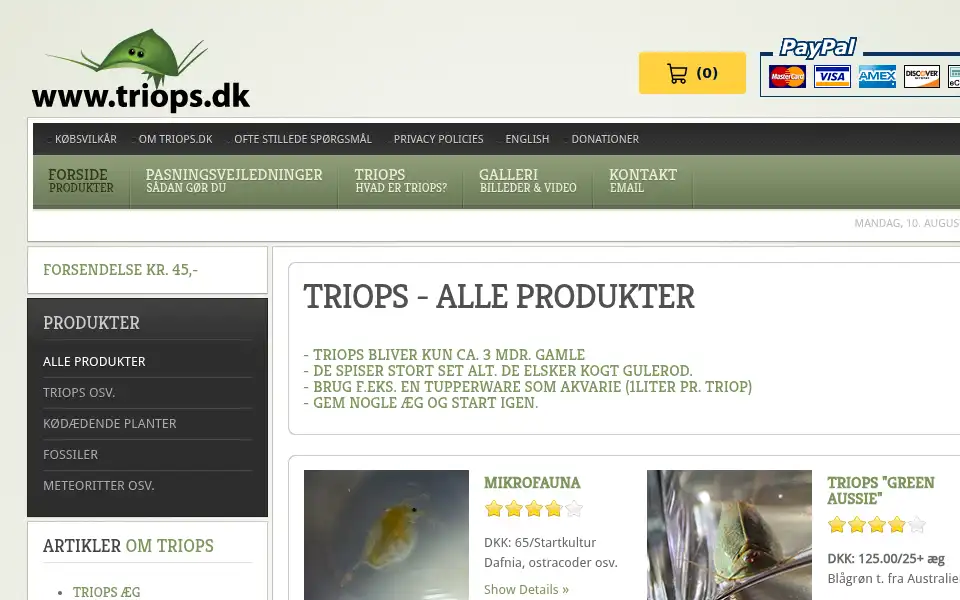 Screenshot of triops.dk