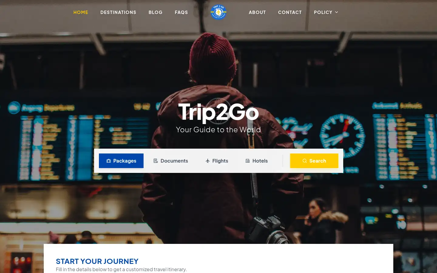 Screenshot of trip2go.co.uk