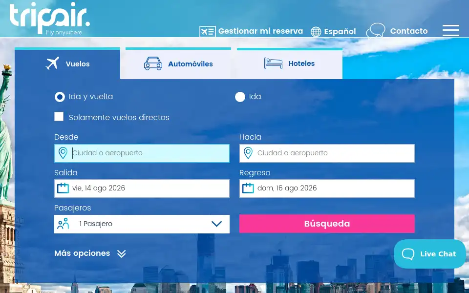 Screenshot of tripair.es