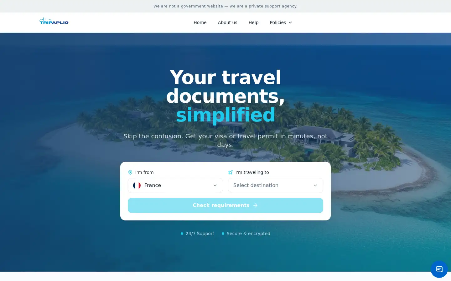 Screenshot of tripaplio.com