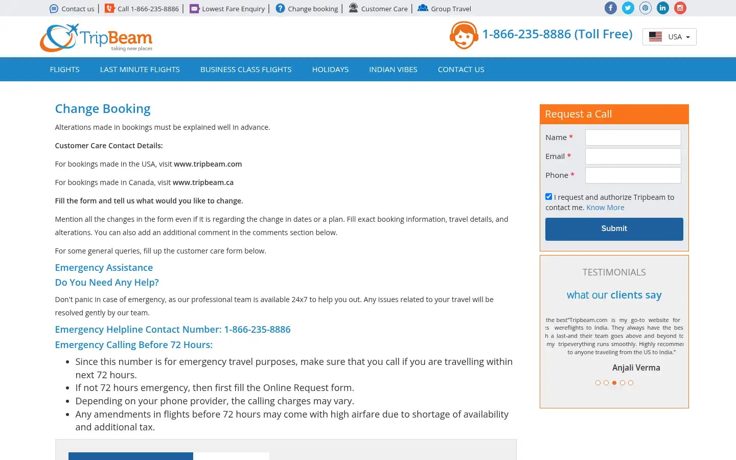 Screenshot of tripbeam.com