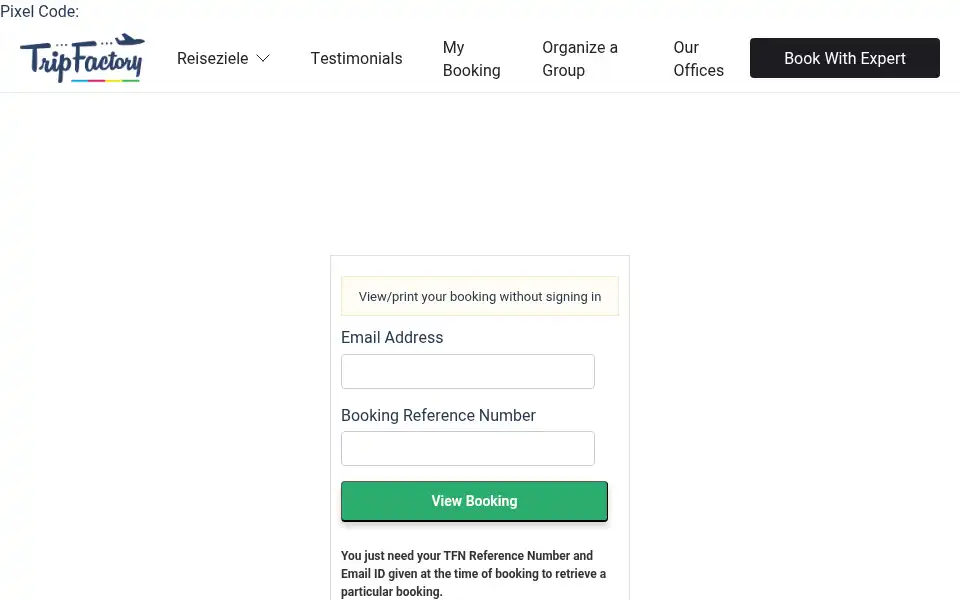 Screenshot of tripfactory.com