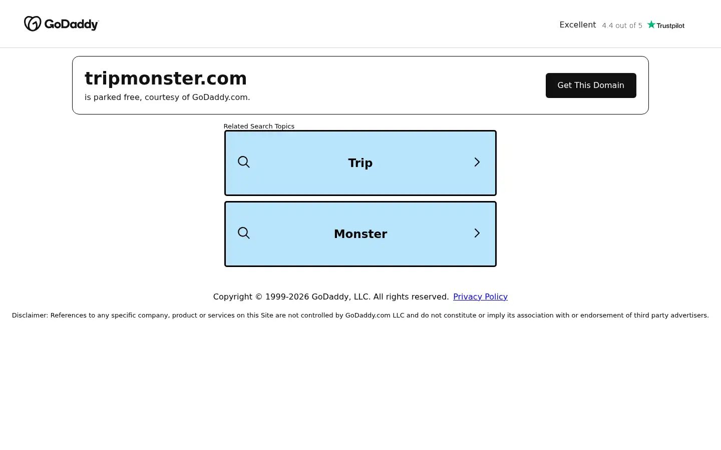 Screenshot of tripmonster.com