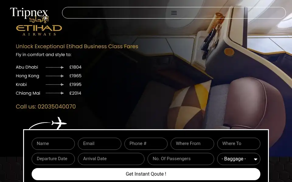 Screenshot of tripnex.co.uk