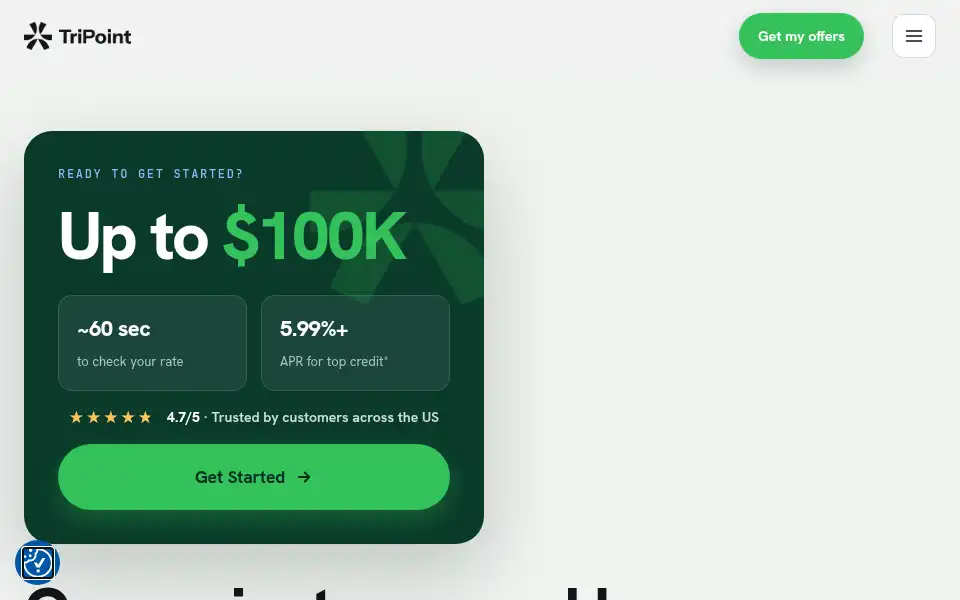 Screenshot of tripointlending.com