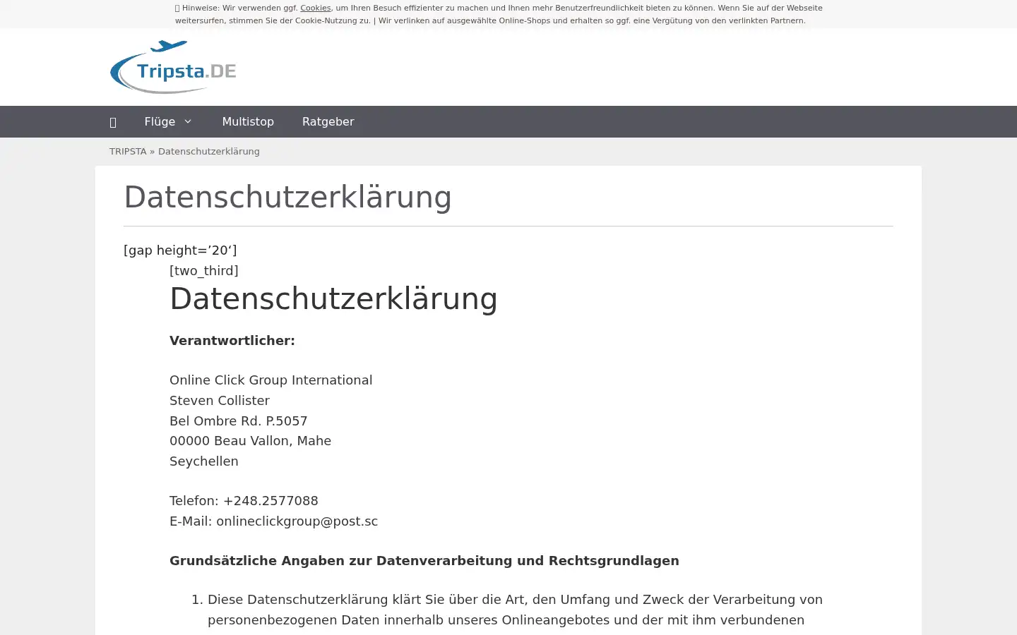 Screenshot of tripsta.de