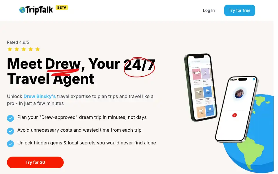 Screenshot of triptalk.app