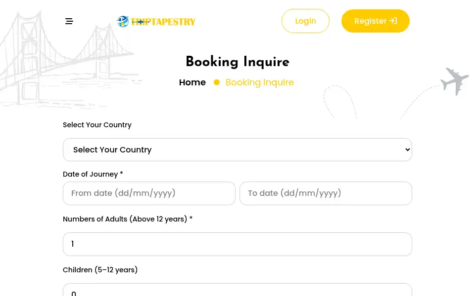Screenshot of triptapestry.com