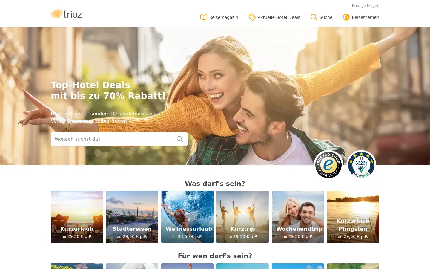 Screenshot of tripz.de