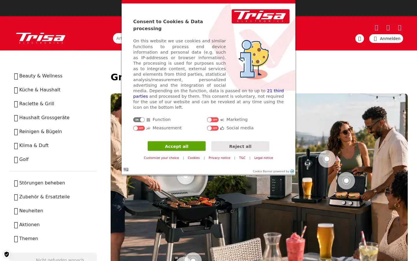 Screenshot of trisaelectronics.ch
