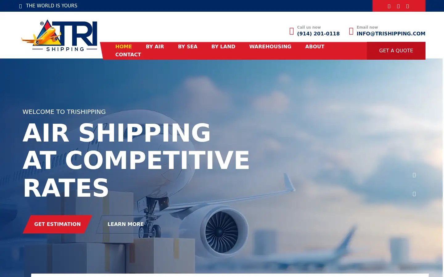 Screenshot of trishipping.com