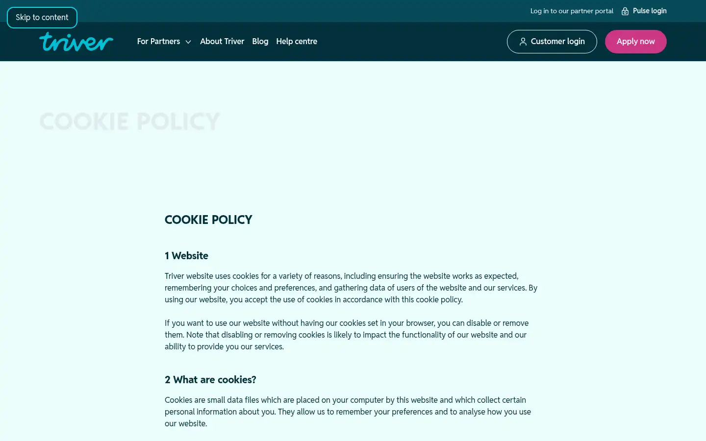 Screenshot of triver.com