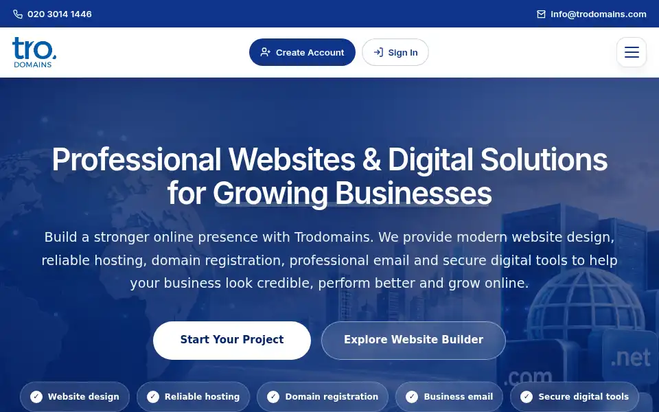 Screenshot of trodomains.com