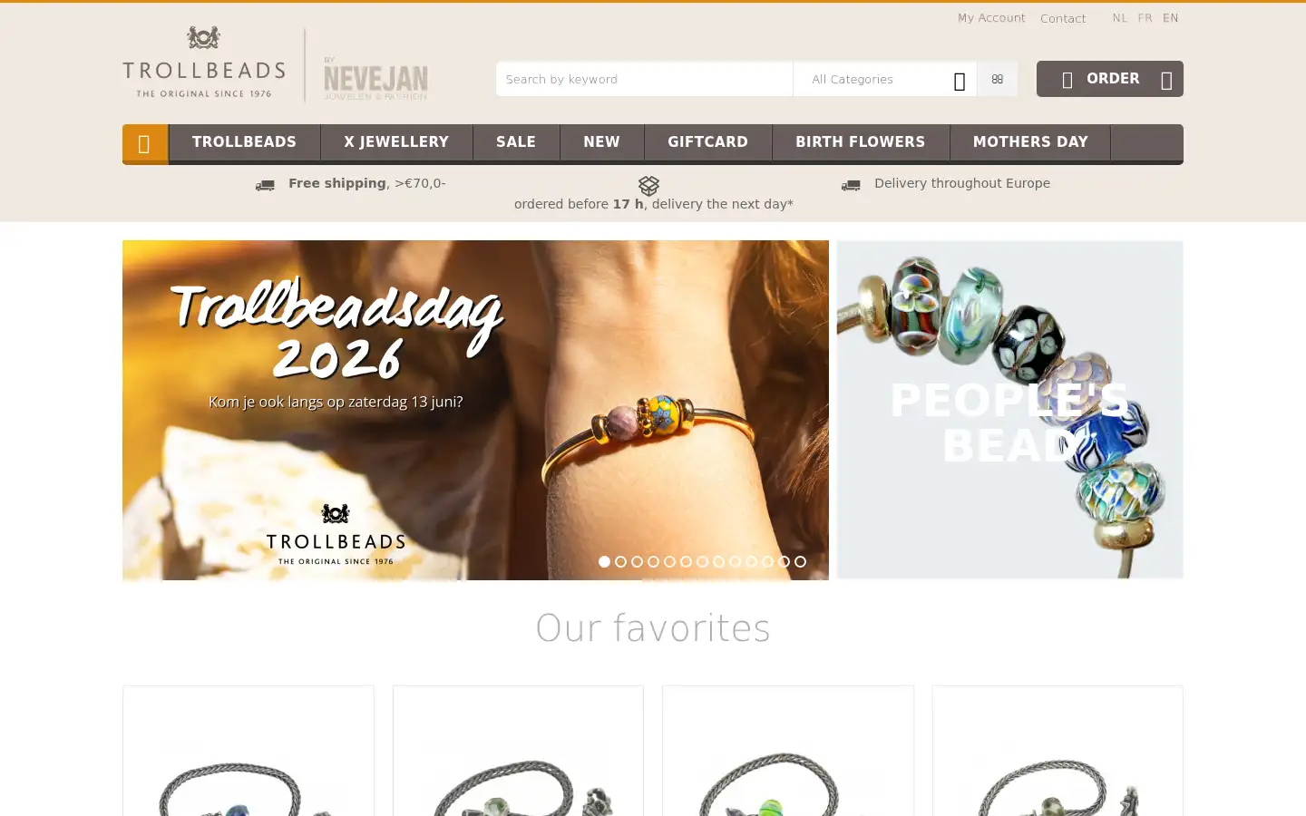Screenshot of trollbeadsonline.be