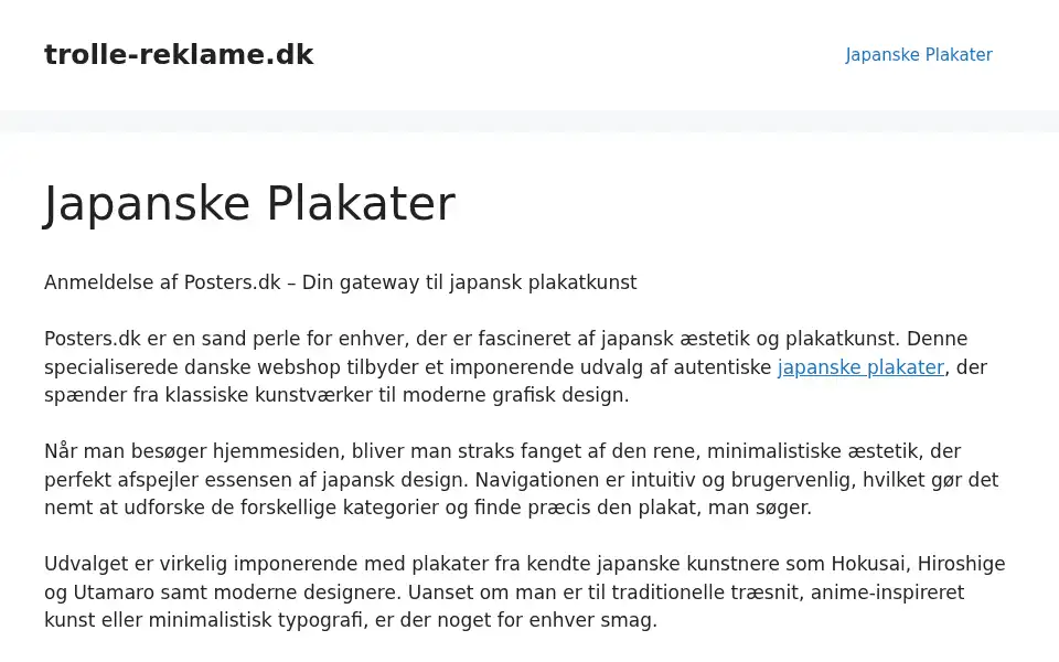 Screenshot of trolle-reklame.dk
