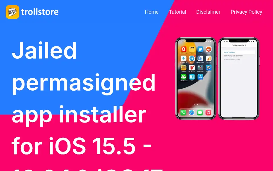 Screenshot of trollstore.app