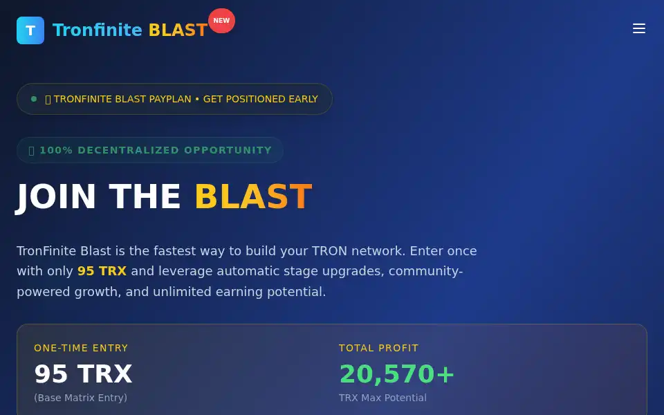 Screenshot of tronfinite.com