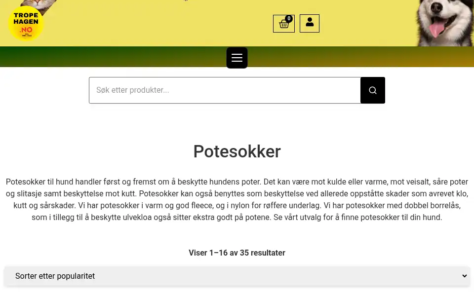 Screenshot of tropehagen.no