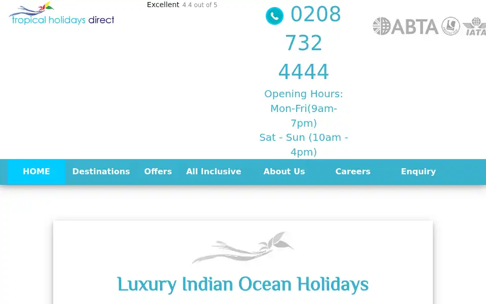 Screenshot of tropicalholidaysdirect.co.uk