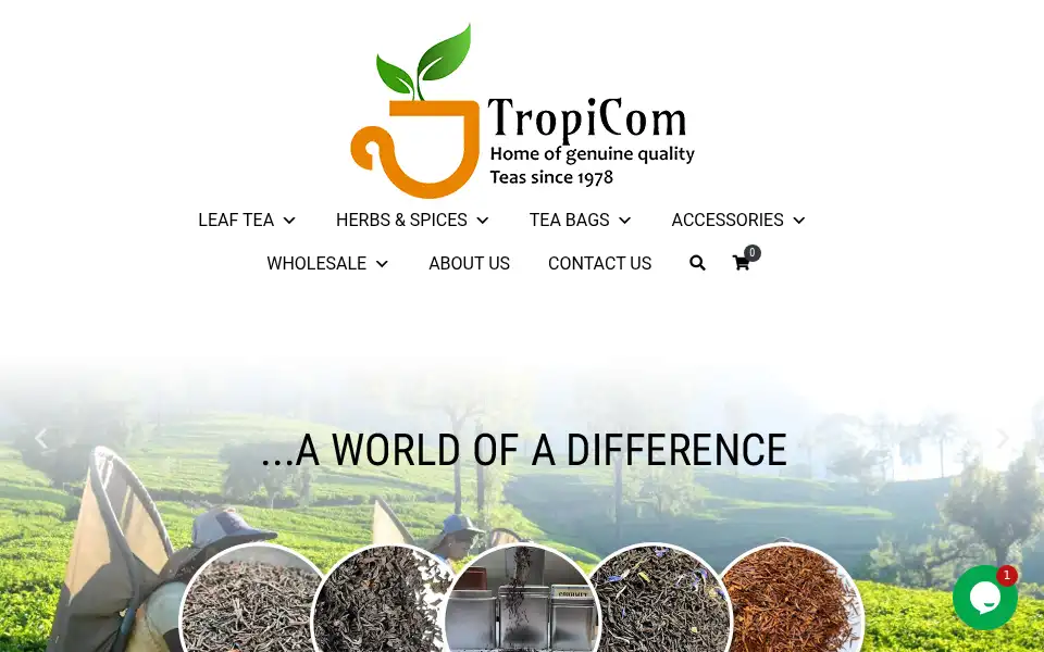 Screenshot of tropicomteas.co.uk
