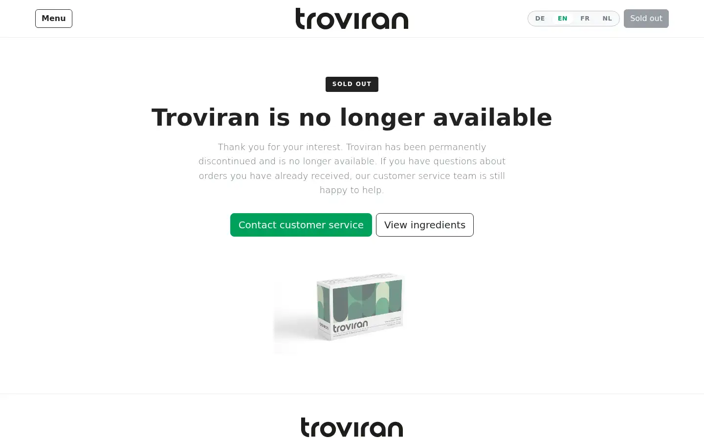 Screenshot of troviran.com