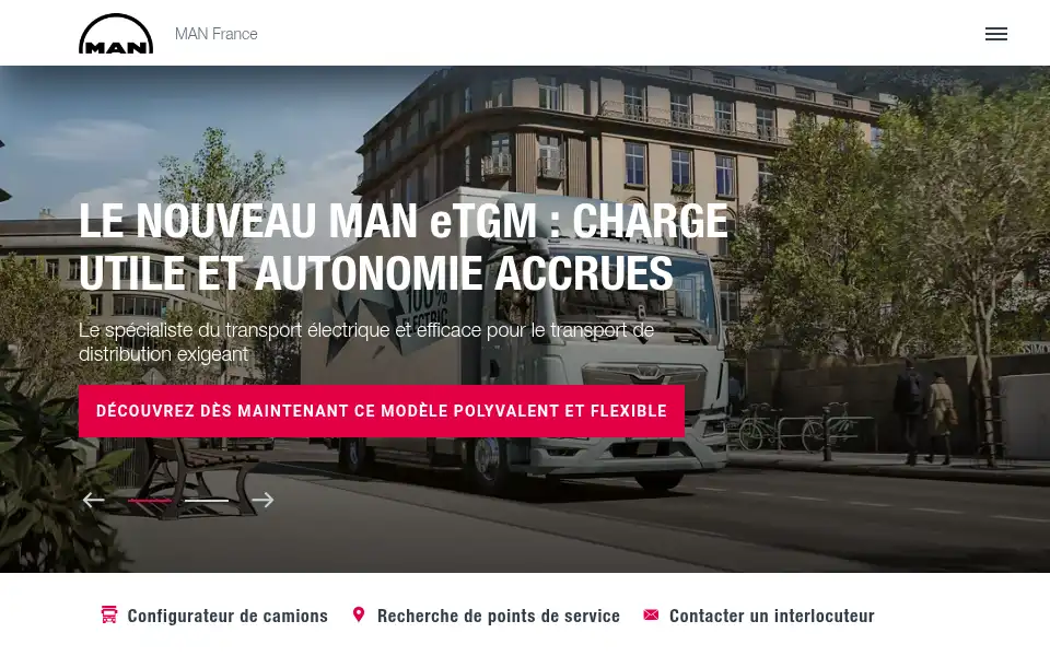 Screenshot of truck.man.eu