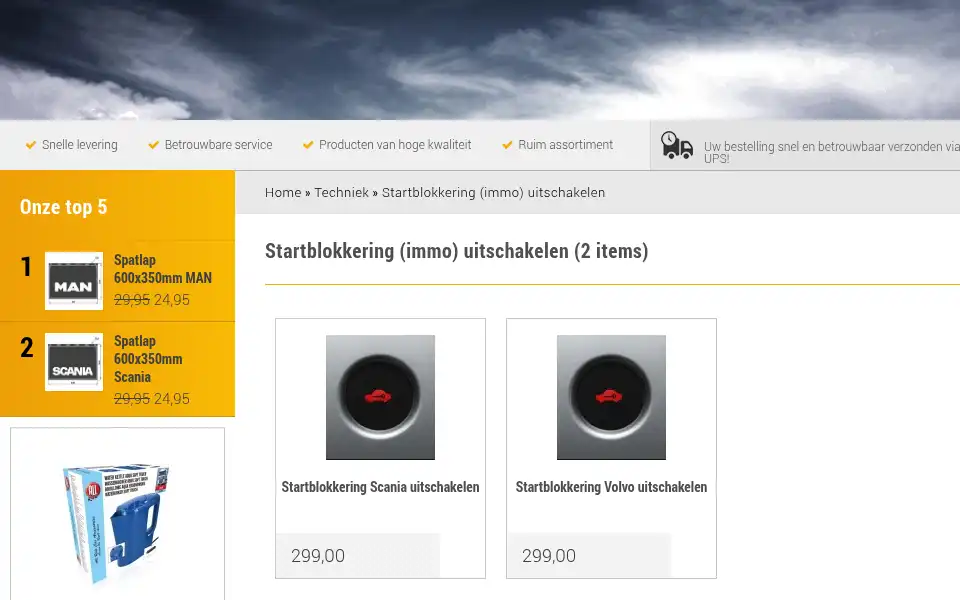 Screenshot of truckgadgets.nl