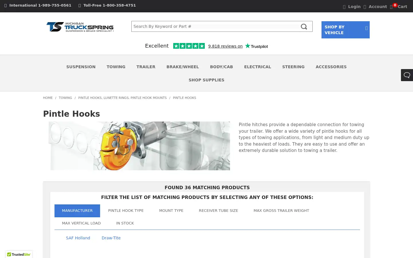 Screenshot of truckspring.com