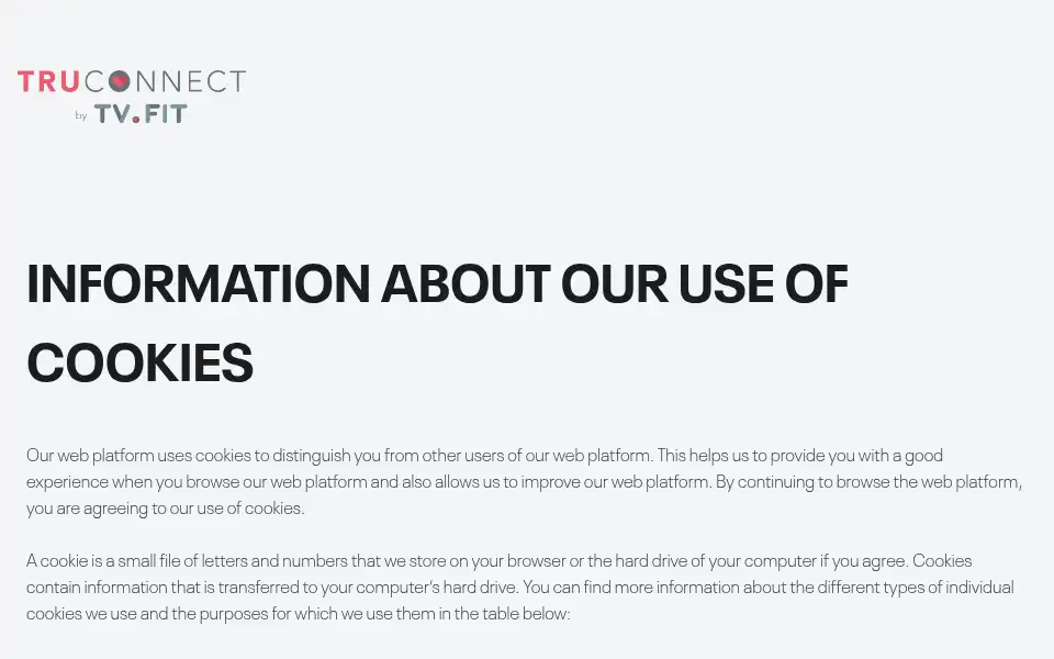 Screenshot of truconnect.fit
