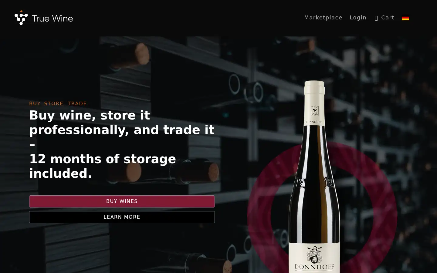 Screenshot of true.wine