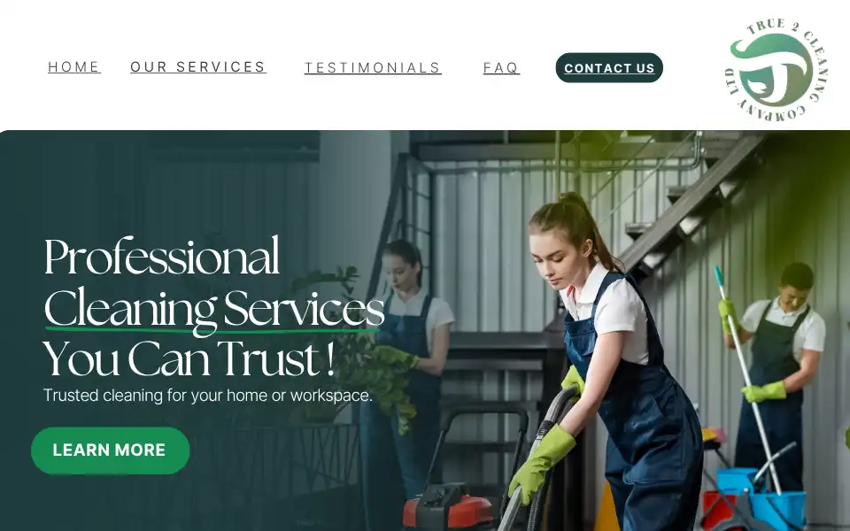 Screenshot of true2cleaning.co.uk