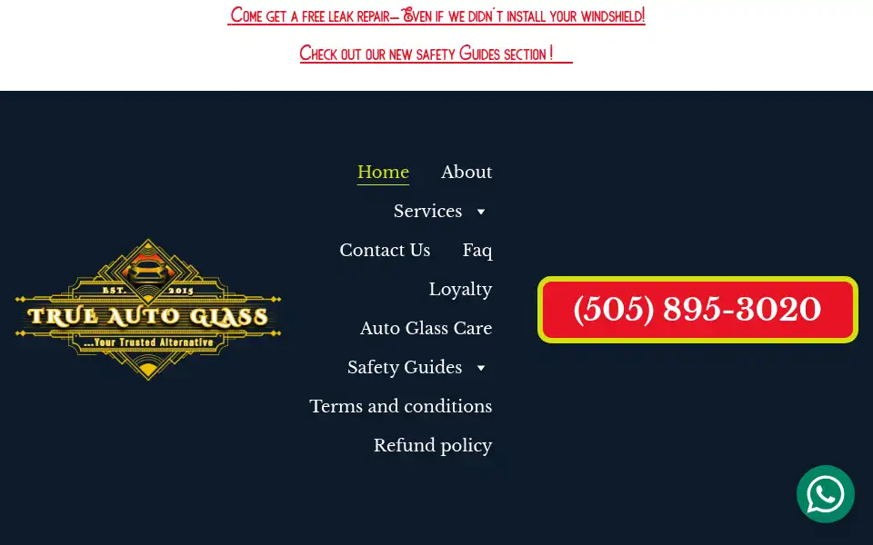 Screenshot of trueautoglass.com